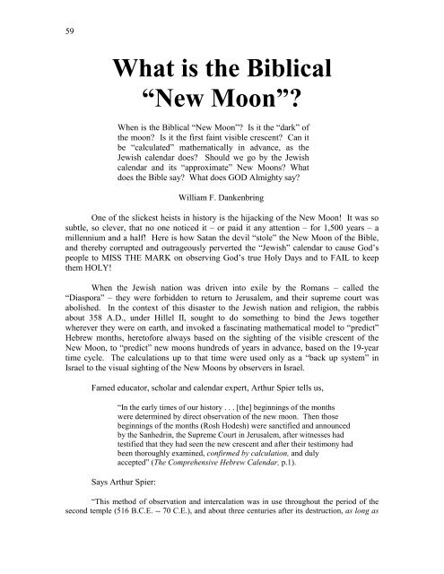 What Is The Biblical New Moon Triumph Prophetic Ministries