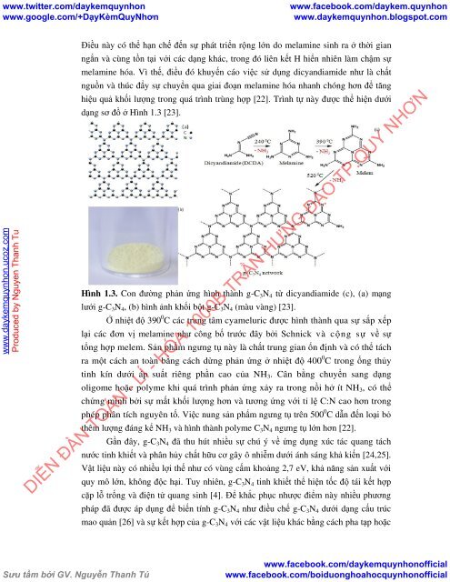 TỔNG HỢP VÀ BIẾN TÍNH g-C3N4 THEO HƯỚNG TĂNG HOẠT TÍNH XÚC TÁC QUANG TRONG VÙNG ÁNH SÁNG KHẢ KIẾN