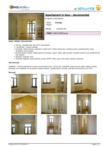 Apartament in bloc - IMOPEDIA.ro