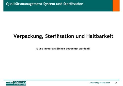 Herstellung steriler Medizinprodukte - ZPT