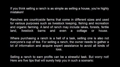 5 Tips for Selling a Ranch