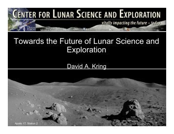 Address the 1st and 2nd highest priorities of - NASA Lunar Science ...