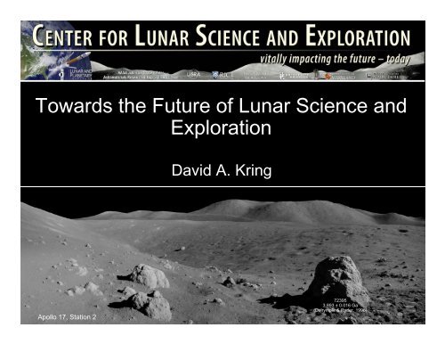 Address the 1st and 2nd highest priorities of - NASA Lunar Science ...