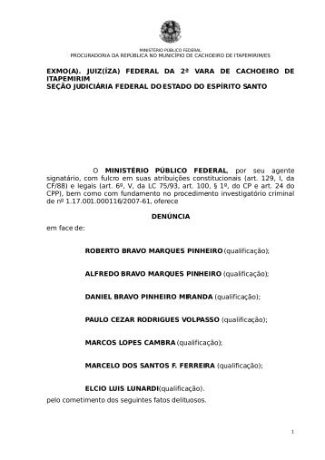 EXMO(A). JUIZ(ÍZA) FEDERAL DA 2ª VARA DE ... - MPF/ES