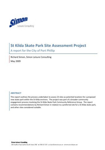 St Kilda Skate Park Report (Final) - City of Port Phillip