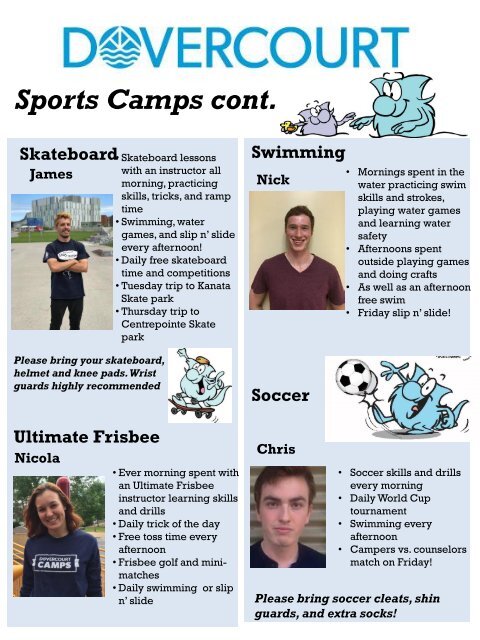 Dovercourt Summer Camps 2017 Week 3 newsletters