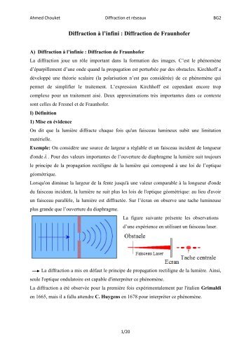 Diffraction à l'infini