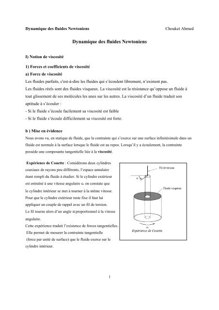 Relations entre efforts de cisaillement et vitesse de glissement