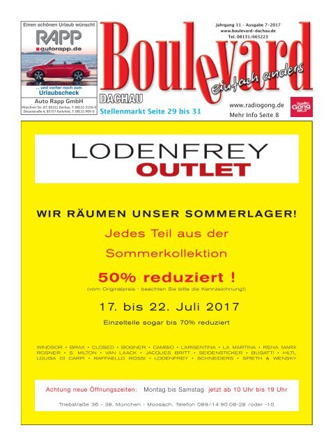 Ausgabe  Boulevard Dachau  7-2017 Druck