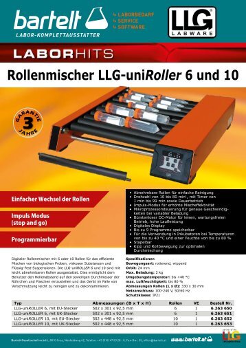 Laborhits: LLG-uniROLLER 6 und 10
