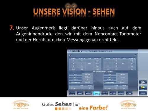 Unsere Vision - Sehen - Sehanalyse