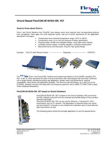 Orion2 Based FlexCON-2E1B/Eth-SR, V67