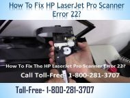  Dial 8002813707 |How to Fix HP LaserJet Pro Scanner Error 22