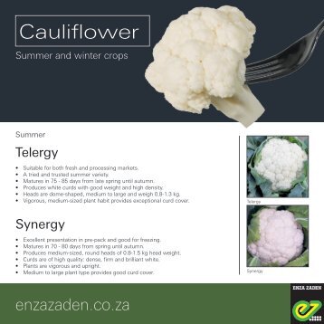 Leaflet Cauliflower South Africa 2017