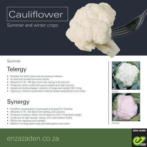 Leaflet Cauliflower South Africa 2017