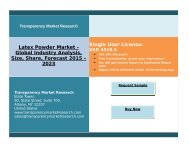 Latex Powder Market Segment Forecasts Up To 2023 Research Reports TMR