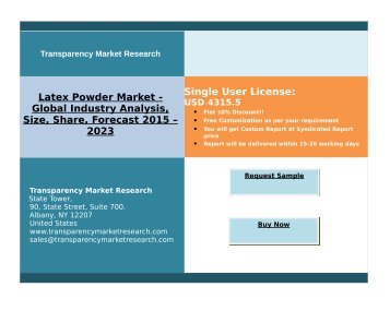Latex Powder Market Segment Forecasts Up To 2023 Research Reports TMR