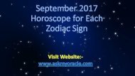September 2017 Monthly Astrology Forecast for Each Zodiac Signs