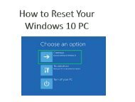 How to Reset Your Windows 10 PC