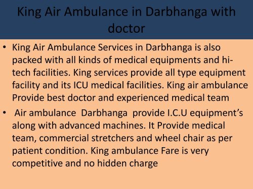 King Air Ambulance Service in Gaya