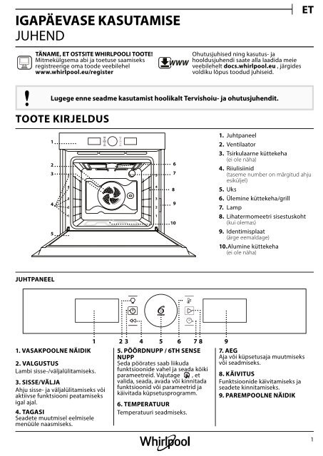 KitchenAid OAKZ9 7961 SP IX - OAKZ9 7961 SP IX ET (859991535560) Setup and  user guide