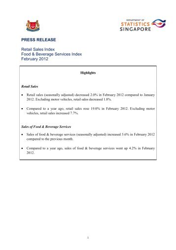 STATISTICS SINGAPORE - Press Release on Retail Sales Index ...