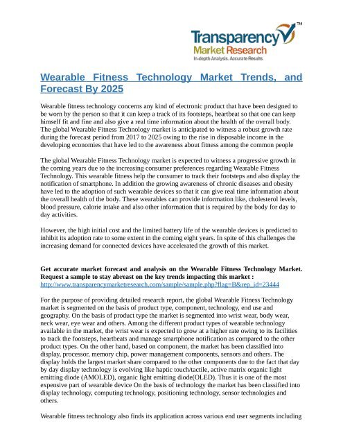 Wearable Fitness Technology market