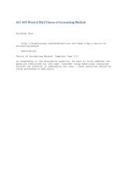 ACC 407 Week 2 DQ 2 Choice of Accounting Method