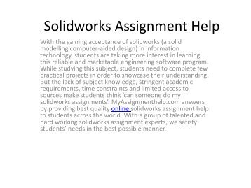 Solidworks Assignment Help