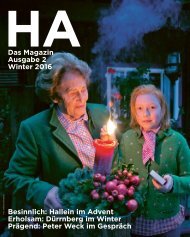 HA Das Magazin Ausgabe 2/2016 | Peter Weck, Hofbräu Kaltenhausen, Hallein im Advent, Bad Dürrnberg im Winter | Christina Knauseder-Csipek, Gerald Pilz