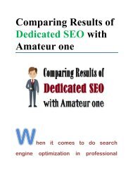 Dedicated SEO with Amateur one