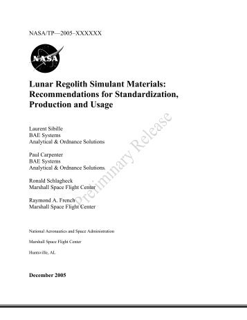 Lunar Regolith Simulant Materials - In Situ Resource Utilization ...