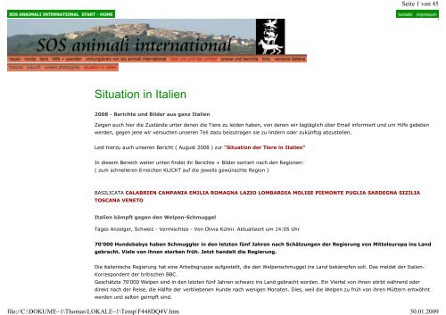 Situation in Italien - SOS animali international