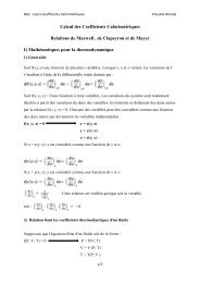 Coefficients calorimétriques 