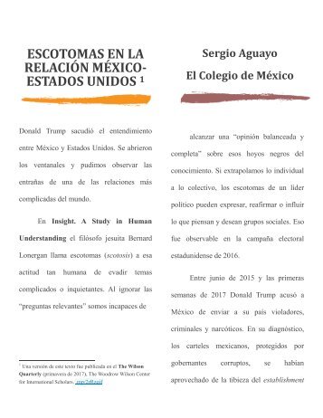 ESCOTOMAS EN LA RELACIÓN MÉXICO-EU-SAQ