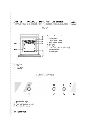 KitchenAid OBI 105 S - OBI 105 S EN (854147301030) Scheda programmi