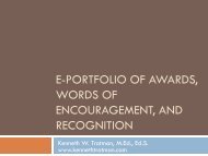 Kenneth W. Trotman EPortfolio of Awards & Recognition