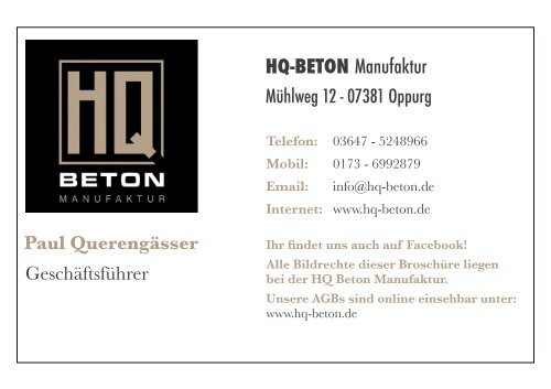 HQ Beton Produktkatalog