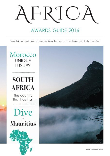 Travel & Hospitality Awards | Africa Awards Guide 2017 | www.thawards.com