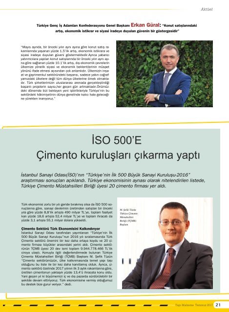 Yapı Malzeme Dergisi Temmuz 2017 Sayısı