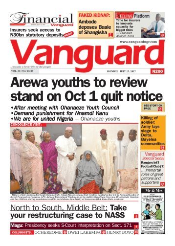 17072017 - Arewa youths to review stand on Oct 1 quit notice