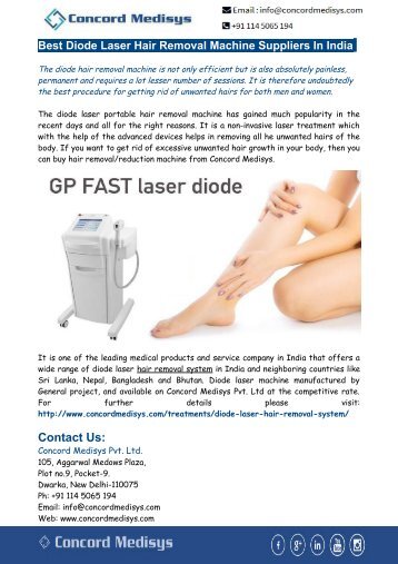 Best Diode Laser Hair Removal Machine Suppliers In India