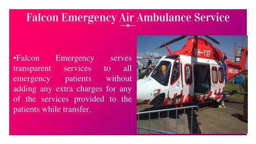 Emergency Care by Air Ambulance Service in Varanasi and Jamshedpur