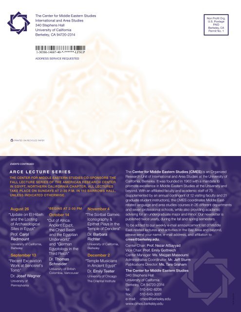 CMES newsFall 12_3_web.pdf - Center for Middle Eastern Studies ...