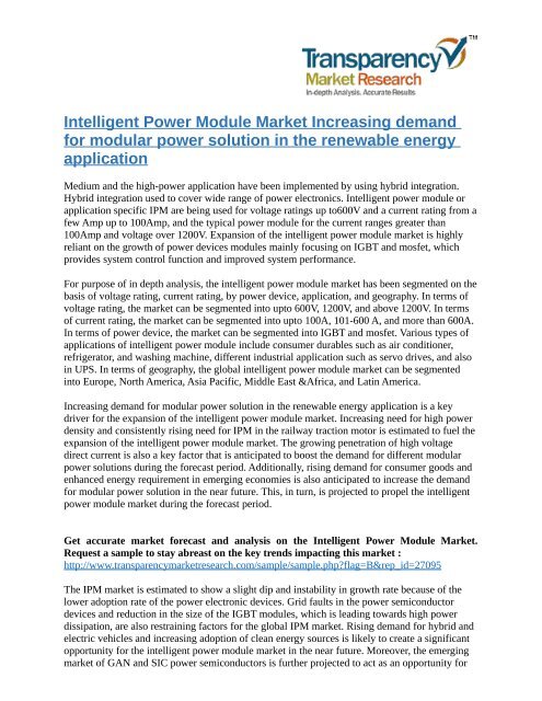 Intelligent Power Module Market