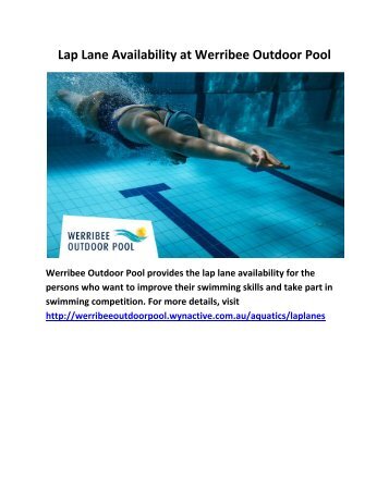 Lap Lane Availability at Werribee Outdoor Pool