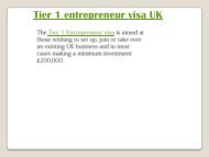 Tier 1 entrepreneur visa uk