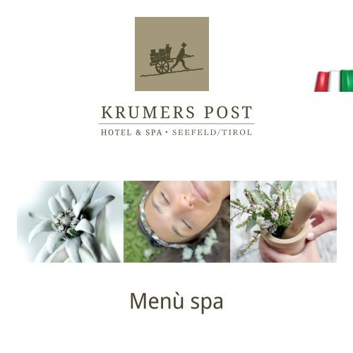Menù SPA | Krumers Post Hotel & SPA, Seefeld in Tirol