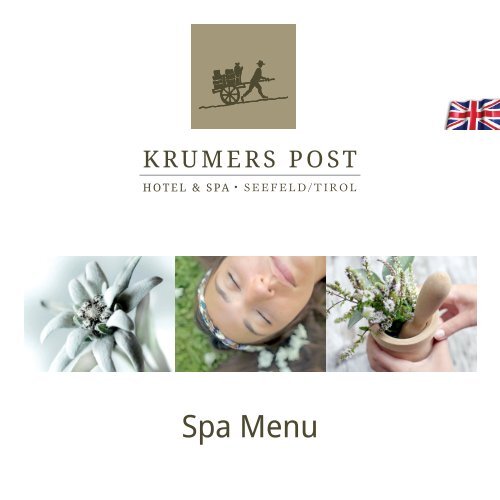 SPA Menu | Krumers Post Hotel & SPA, Seefeld in Tirol