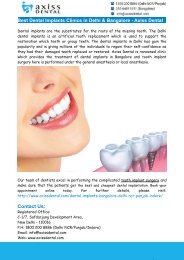 Best Dental Implants Clinics in Delhi & Bangalore - Axiss Dental